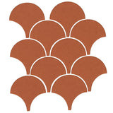 Clay Arabesque 4" Conche or Fish Scale Tile - Avente Tile