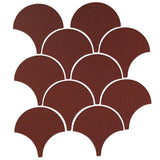 Clay Arabesque 4" Conche or Fish Scale Tile - Avente Tile