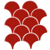 Clay Arabesque 4" Conche or Fish Scale Tile - Avente Tile