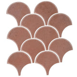 Clay Arabesque 4" Conche or Fish Scale Tile - Avente Tile