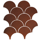Clay Arabesque 4" Conche or Fish Scale Tile - Avente Tile