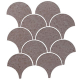 Clay Arabesque 4" Conche or Fish Scale Tile - Avente Tile