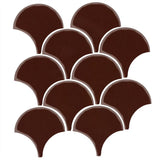 Clay Arabesque 4" Conche or Fish Scale Tile - Avente Tile