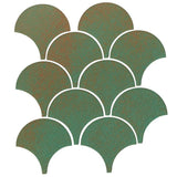 Clay Arabesque 4" Conche or Fish Scale Tile - Avente Tile
