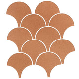 Clay Arabesque 4" Conche or Fish Scale Tile - Avente Tile