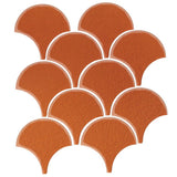 Clay Arabesque 4" Conche or Fish Scale Tile - Avente Tile