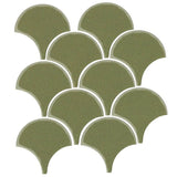 Clay Arabesque 4" Conche or Fish Scale Tile - Avente Tile