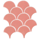 Clay Arabesque 4" Conche or Fish Scale Tile - Avente Tile