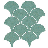 Clay Arabesque 4" Conche or Fish Scale Tile - Avente Tile