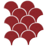 Clay Arabesque 4" Conche or Fish Scale Tile - Avente Tile