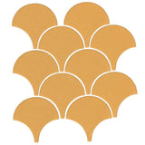 Clay Arabesque 4" Conche or Fish Scale Tile - Avente Tile