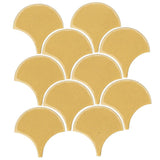Clay Arabesque 4" Conche or Fish Scale Tile - Avente Tile