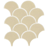 Clay Arabesque 4" Conche or Fish Scale Tile - Avente Tile