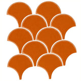 Clay Arabesque 4" Conche or Fish Scale Tile - Avente Tile