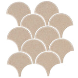 Clay Arabesque 4" Conche or Fish Scale Tile - Avente Tile