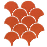 Clay Arabesque 4" Conche or Fish Scale Tile - Avente Tile