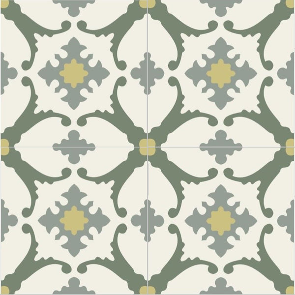 Mission Alegre Verde 8"x8" Encaustic Cement Tile - Avente Tile