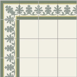 Mission Alegre Verde Border 8"x8" Encaustic Cement Tile - Avente Tile