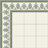 Mission Alegre Verde Border 8"x8" Encaustic Cement Tile - Avente Tile