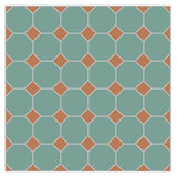 Mission Aqua Octagon Encaustic Cement Tile 8"x8" - Avente Tile