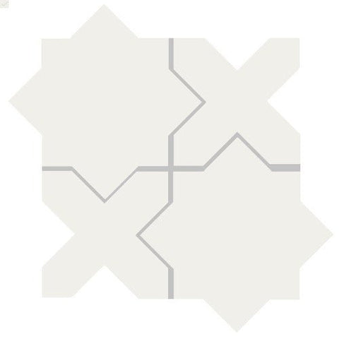 Mission Arabesque Aragon White Cement Tile - Avente Tile