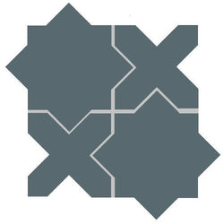 Mission Arabesque Blue Cement Tile - Avente Tile