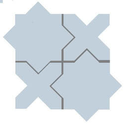 Mission Arabesque Blue Clair Cement Tile - Avente Tile