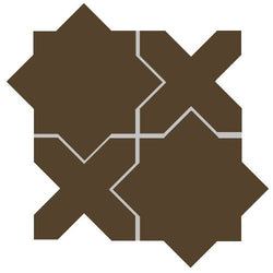 Mission Arabesque Dark Brown Cement Tile - Avente Tile