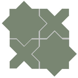 Mission Arabesque Green Cement Tile - Avente Tile