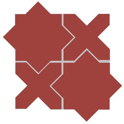 Mission Arabesque Rojo Palo Alto Cement Tile - Avente Tile