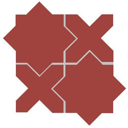 Mission Arabesque Rouge Cement Tile - Avente Tile