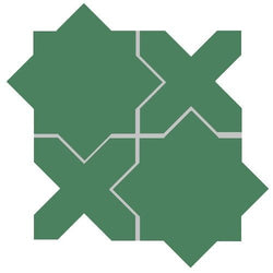 Mission Arabesque Vert Fonce Cement Tile - Avente Tile