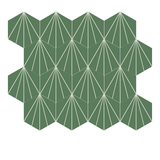 Mission Bakery Dark Green 8" Hexagon Cement Tile - Avente Tile