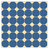 Mission Blue Fonce Octagon Encaustic Cement Tile 8"x8" - Avente Tile