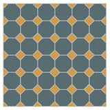 Mission Blue Octagon Encaustic Cement Tile 8"x8" - Avente Tile