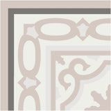 Mission Bocassio Border 8"x8" Encaustic Cement Tile - Cafe and Clam Colorway - Avente Tile