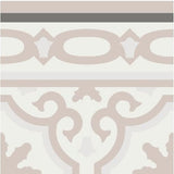 Mission Bocassio Border 8"x8" Encaustic Cement Tile - Cafe and Clam Colorway - Avente Tile