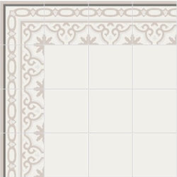 Mission Bocassio Border 8"x8" Encaustic Cement Tile - Cafe and Clam Colorway - Avente Tile