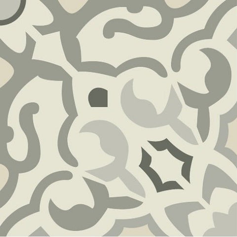 Mission California All Gray Colorway 8"x8" Encaustic Cement Tile - Avente Tile