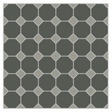 Mission Charcoal Octagon Encaustic Cement Tile 8"x8" - Avente Tile