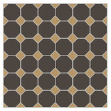 Mission Chocolate Asia Octagon Encaustic Cement Tile 8"x8" - Avente Tile