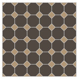 Mission Chocolate Octagon Encaustic Cement Tile 8"x8" - Avente Tile