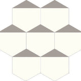 Mission Clip Oxford Gray 8" Hexagon Cement Tile - Avente Tile