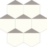Mission Clip Oxford Gray 8" Hexagon Cement Tile - Avente Tile