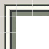 Mission Franjas Border Green and Gray 8"x8" Cement Tile - Avente Tile