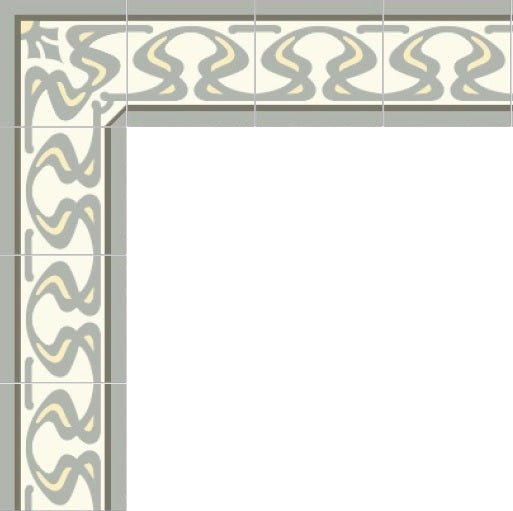 Mission Ghent Border Encaustic Cement Tile 8"x8" in Soft Sage - Avente Tile