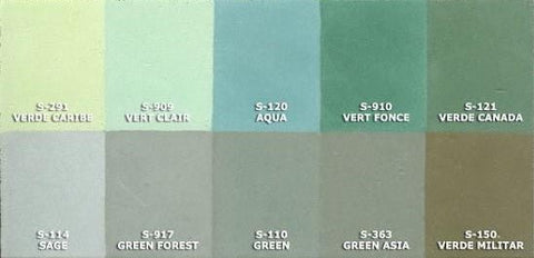 Mission Green Color Chip Set - Tablet F - Avente Tile