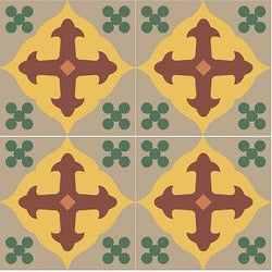 Mission Holy Grail C 6"x6" Encaustic Cement Tile - Avente Tile
