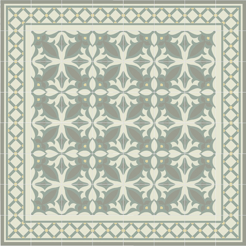 Mission Lattice Border Encaustic Cement Tile 8" x 8" Summer Colorway - Avente Tile