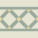 Mission Lattice Border Encaustic Cement Tile 8" x 8" Summer Colorway - Avente Tile